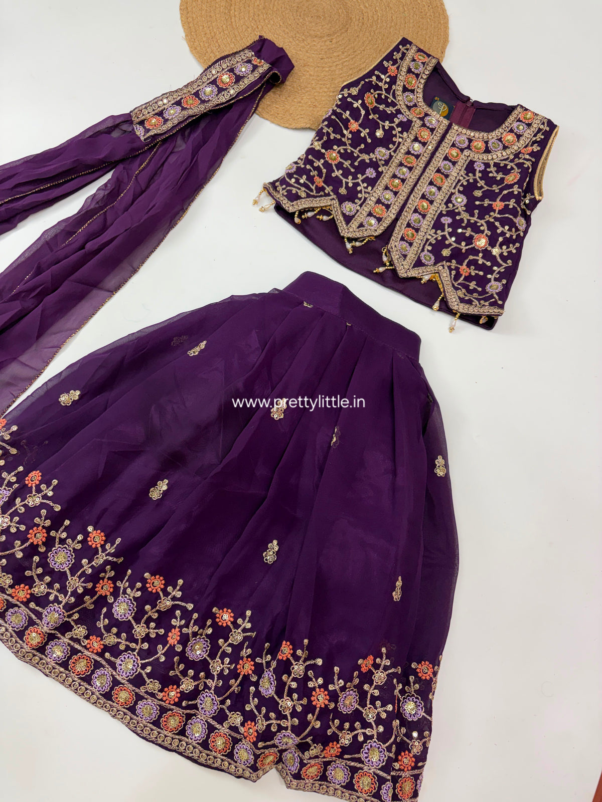 Meher Royal Floral Embroidered Lehenga Set – 1 to 2 Year  2-3 year