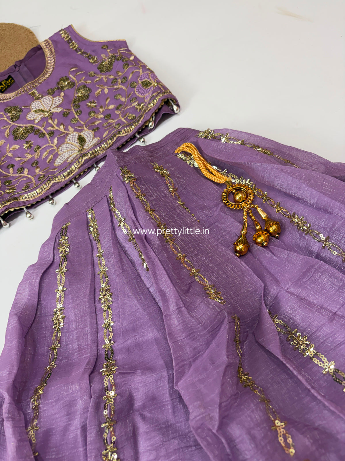 Avyanna Teal Floral Embroidered Lehenga Set – 3 to 9 Years