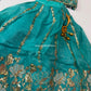 Avyanna Teal Floral Embroidered Lehenga Set – 3 to 9 Years