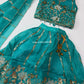Avyanna Teal Floral Embroidered Lehenga Set – 3 to 9 Years