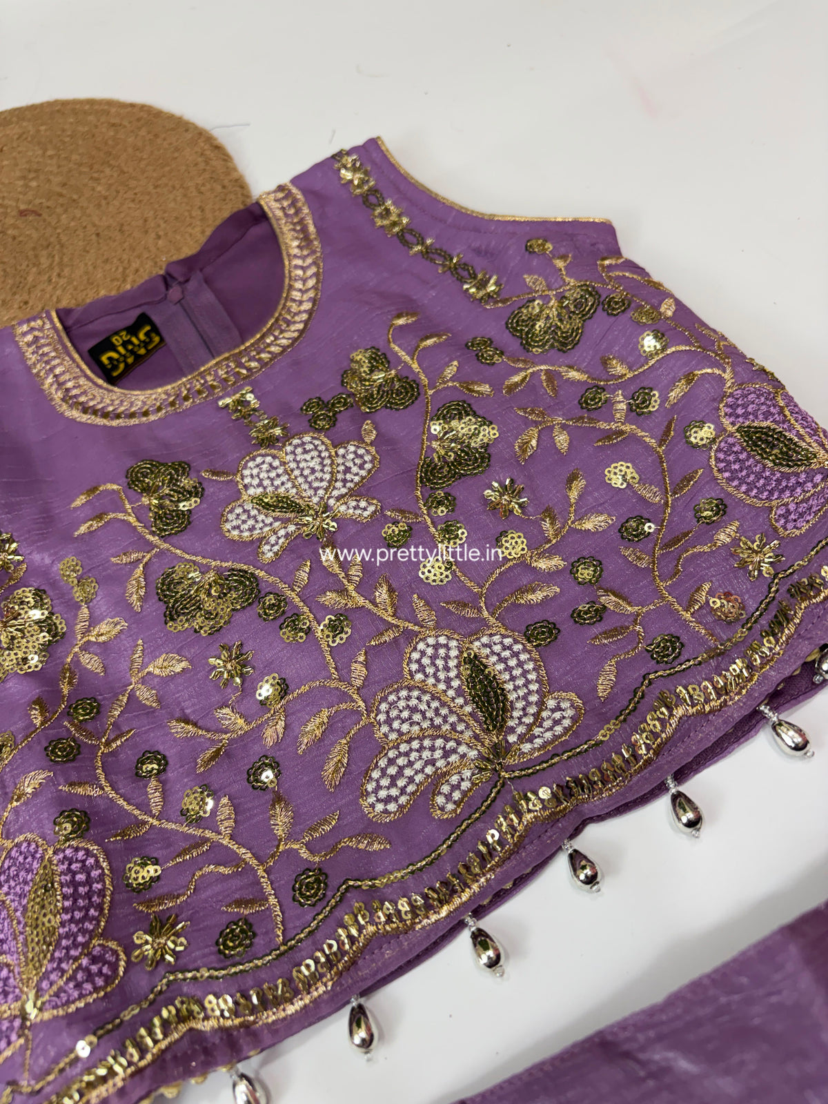 Avyanna Teal Floral Embroidered Lehenga Set – 3 to 9 Years