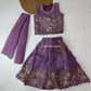 Avyanna Teal Floral Embroidered Lehenga Set – 3 to 9 Years
