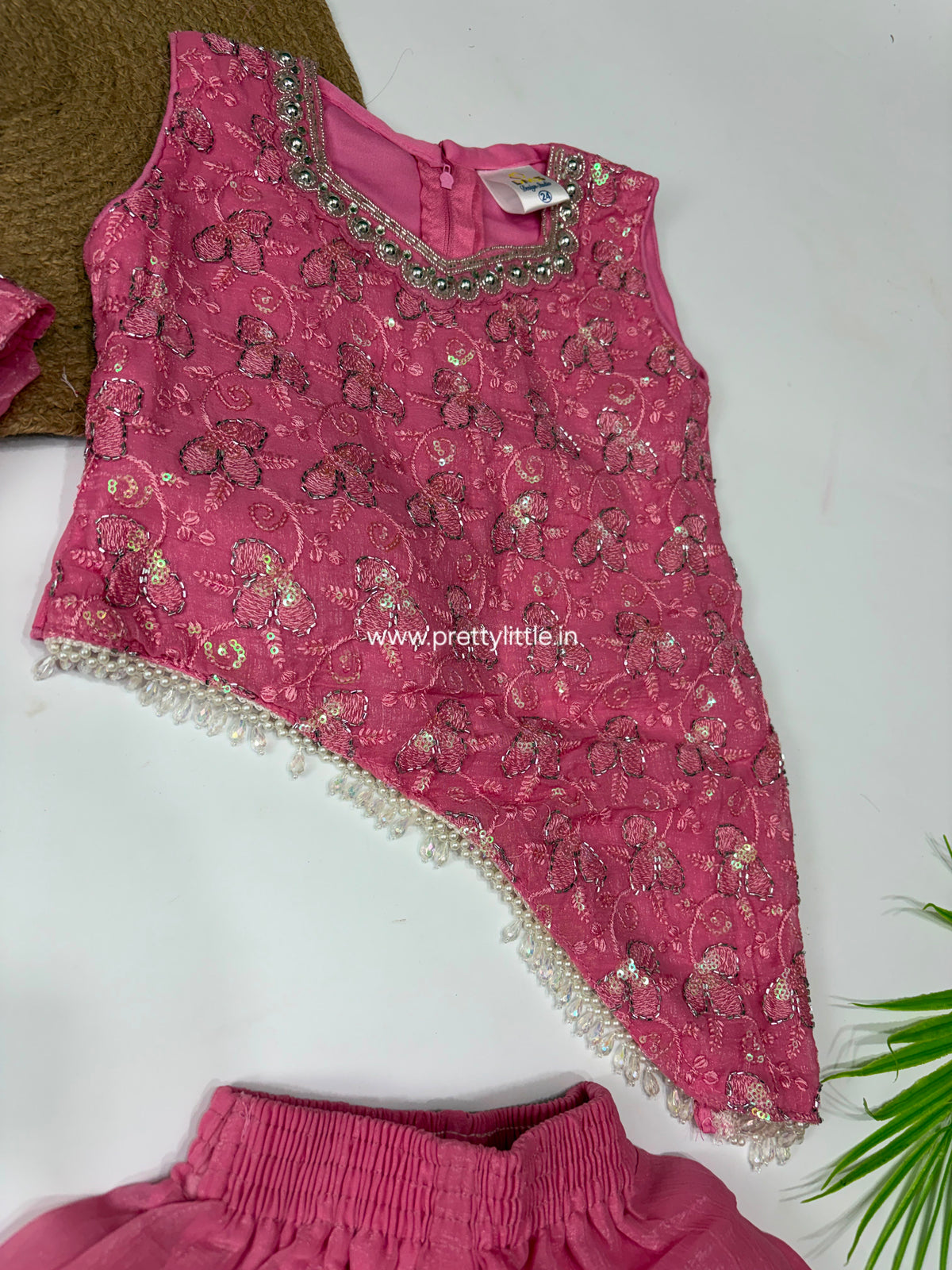 Zivanya Festive Pink Sharara Set – 3 to 9 Years