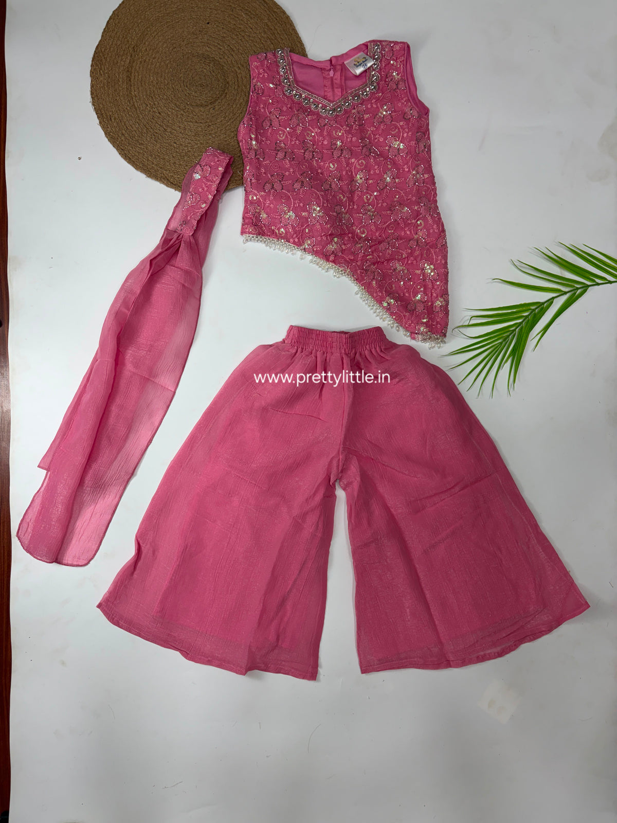 Zivanya Festive Pink Sharara Set – 3 to 9 Years