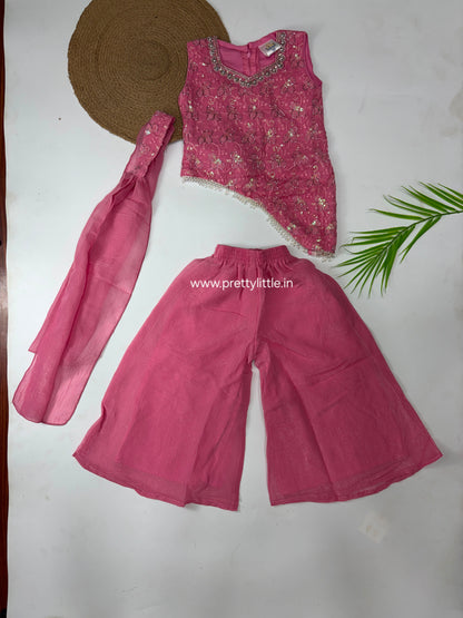 Zivanya Festive Pink Sharara Set – 3 to 9 Years