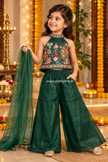 Inaya Floral Festive Palazzo Set | Girls Ethnic Wear ✨