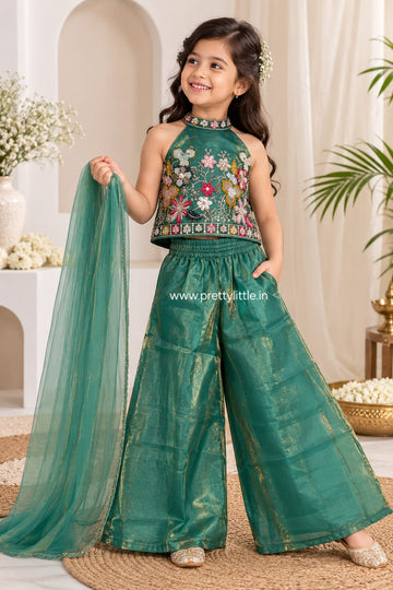 Inaya Floral Festive Palazzo Set | Girls Ethnic Wear ✨