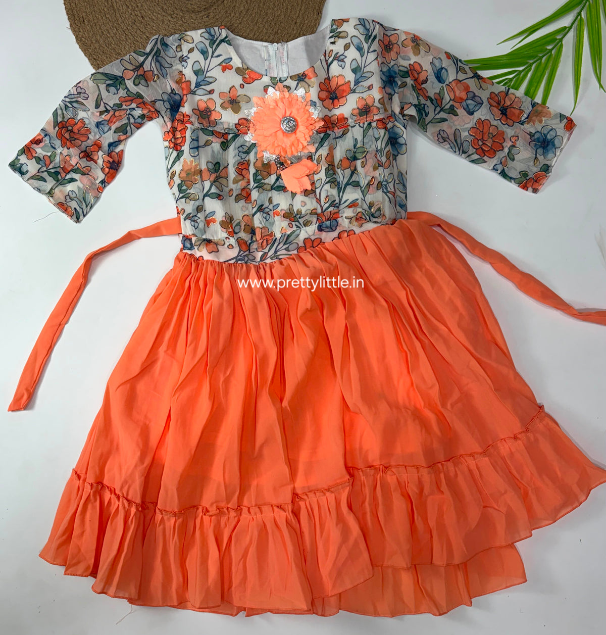 Diwali Denim Bloom Dress Set | Girls Western Wear – Special Offer ( 7- 8 year)