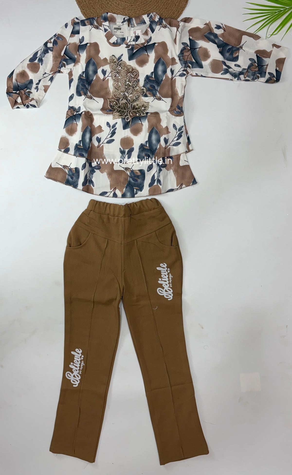 Diwali Denim Bloom Dress Set | Girls Western Wear – Special Offer ( 7- 8 year)