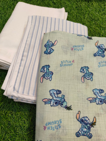 Pack of 3 Double Layer Muslin Swaddles - Soft & Breathable Cotton 70*100 cm