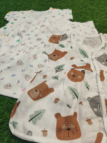 Charming Half-Sleeve Muslin Frock with Cute Print (best one dispatched)