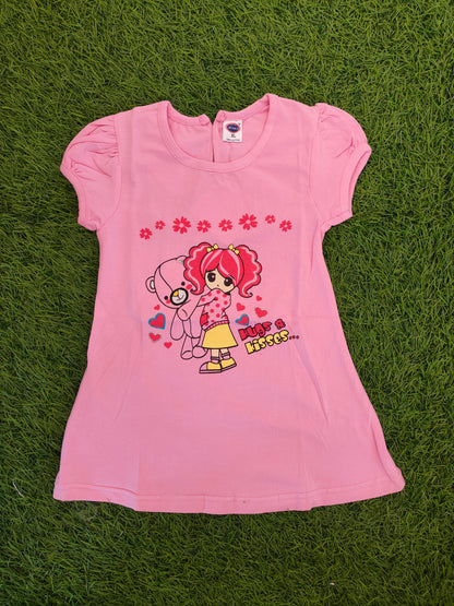 Doll & Girl Print T-Shirt for Girls