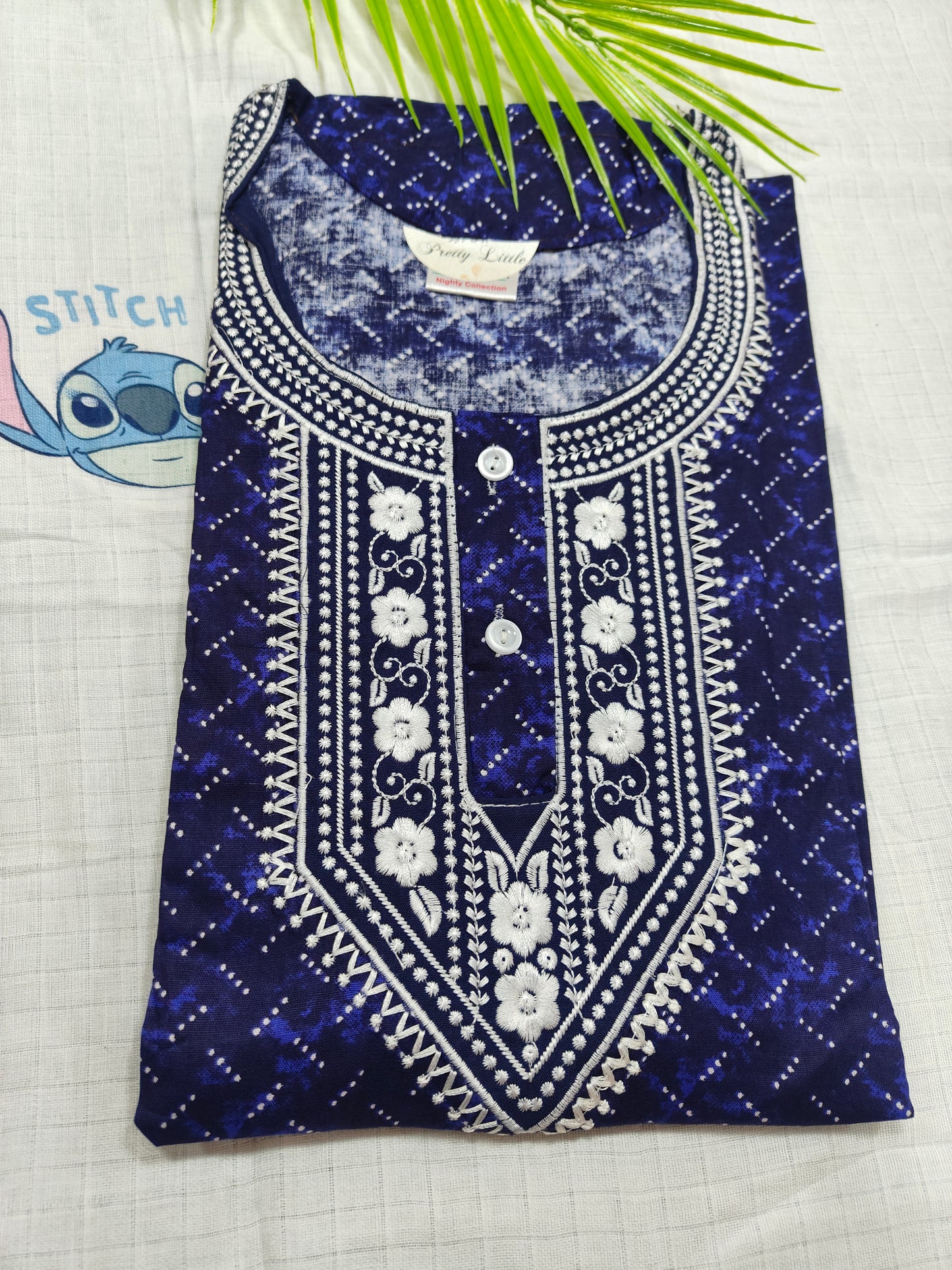 Soft and Comfortable Cotton Nighty - Elegant Embroidery Design