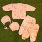 5-Piece Baby Clothing Set with Quilted Jacket, Footed Pants, Cap, and Bib