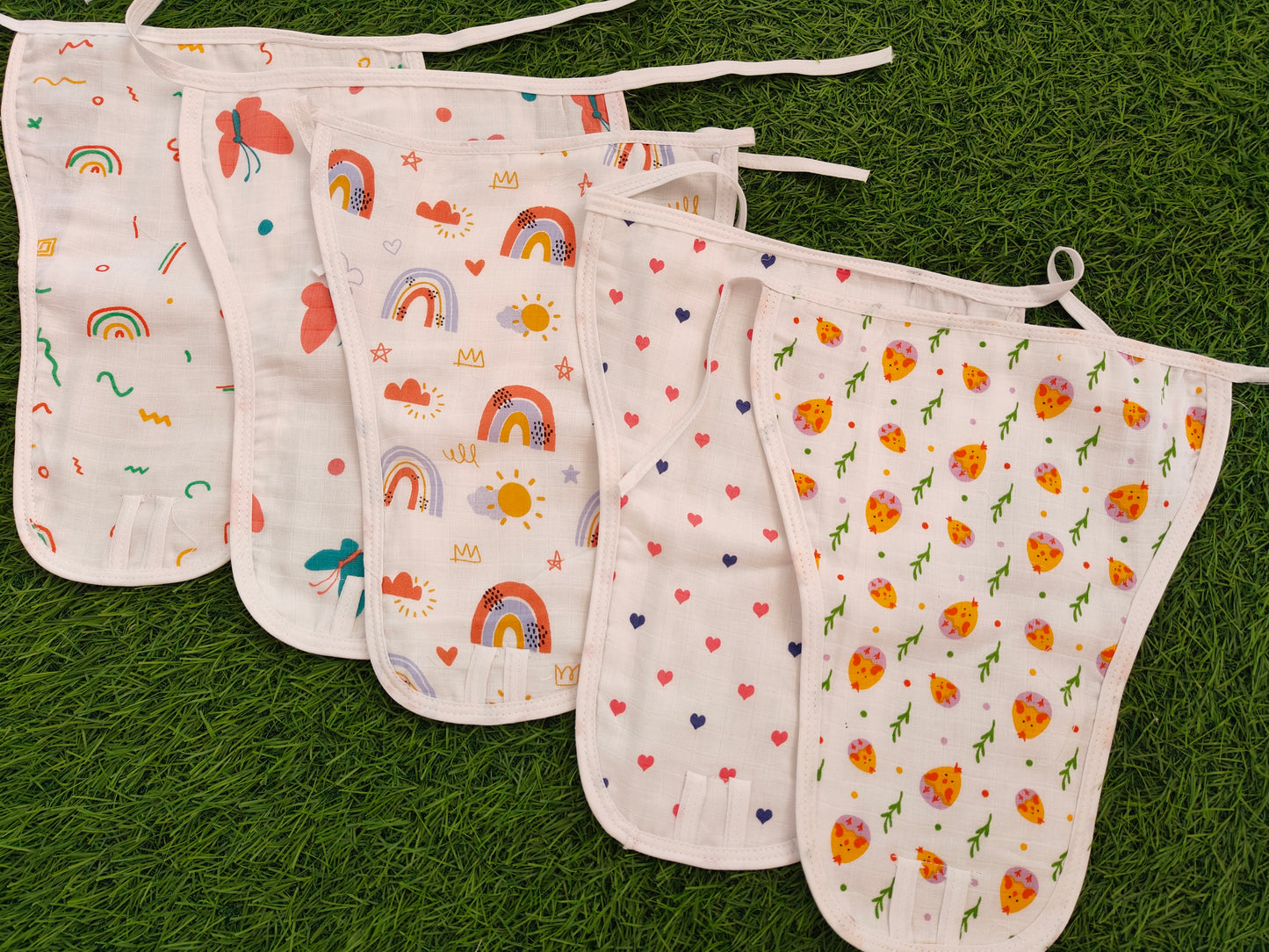 Muslin Cloth Nappy Combo Pack (Set of 5) - Soft, Breathable, and Reusable for Newborns