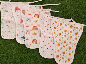 Muslin Cloth Nappy Combo Pack (Set of 5) - Soft, Breathable, and Reusable for Newborns