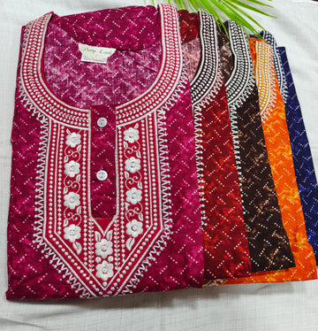 Soft and Comfortable Cotton Nighty - Elegant Embroidery Design