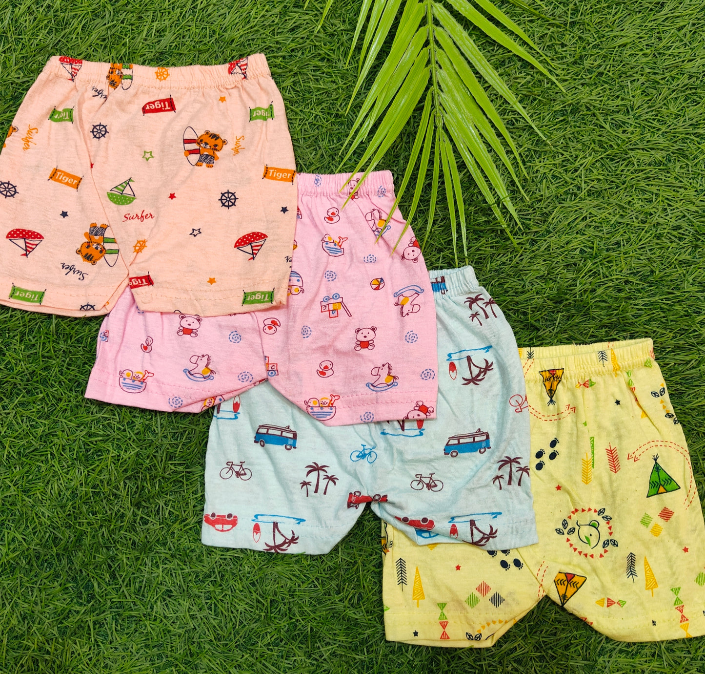 Baby Cotton Shorts (Trousers)- Pack of 8 (0-6 Months)