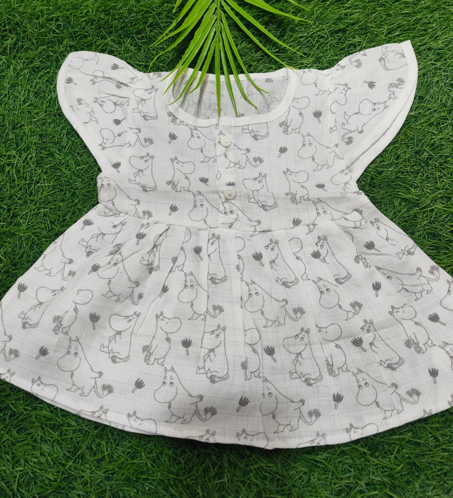 Butterfly muslin cute frock combo pack (0-6m)