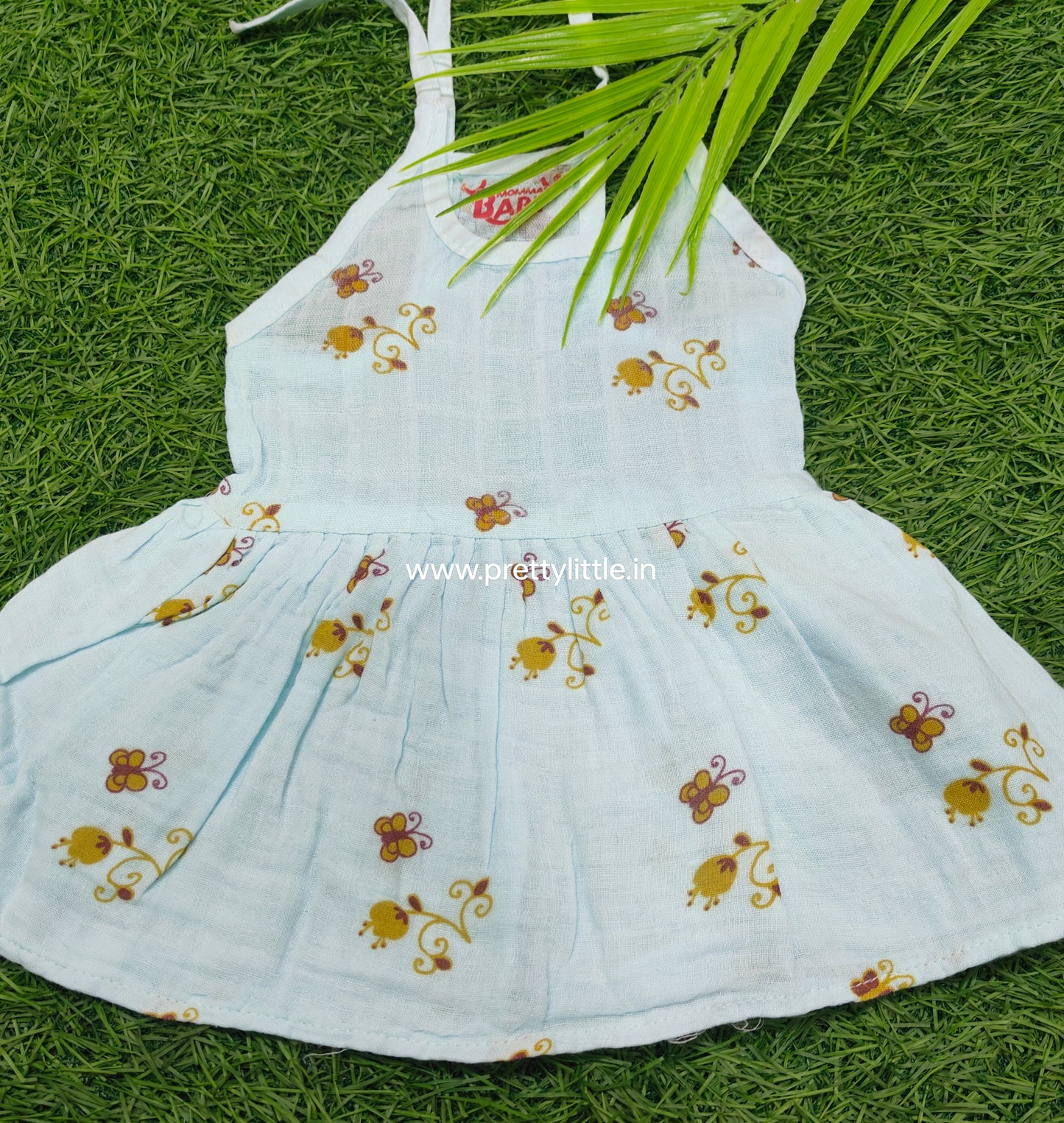 Color muslin  knot frock combo pack (best 4 dispatched)(0-3m)