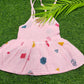 Color muslin  knot frock combo pack (best 4 dispatched)(0-3m)