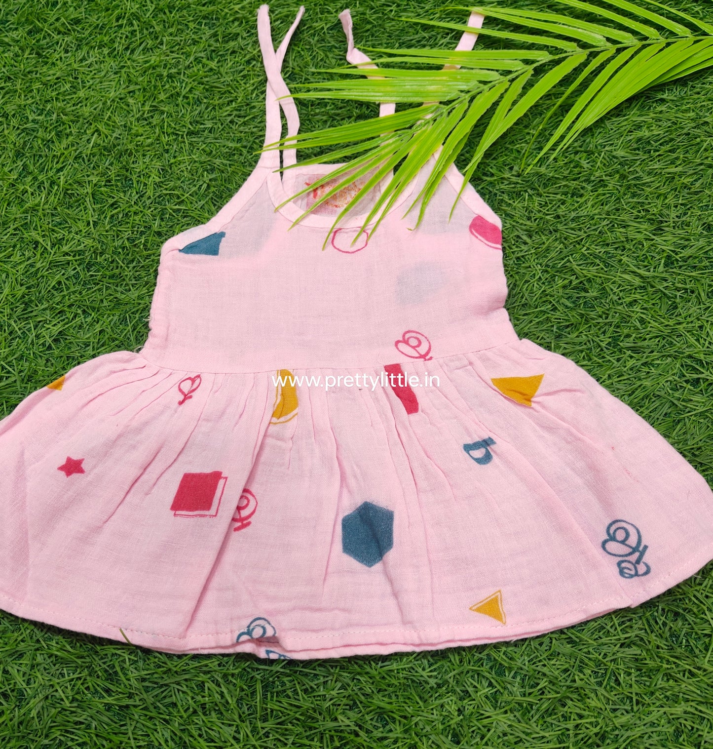 Color muslin  knot frock combo pack (best 4 dispatched)(0-3m)