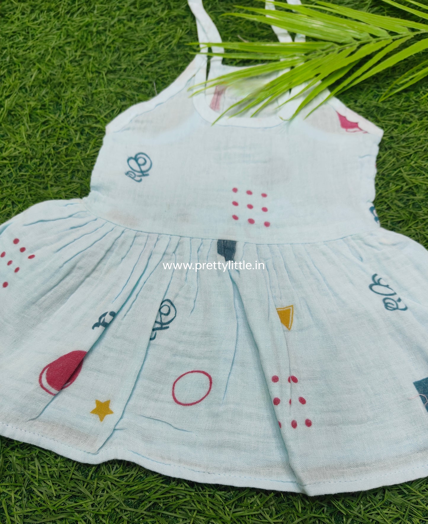 Color muslin  knot frock combo pack (best 4 dispatched)(0-3m)