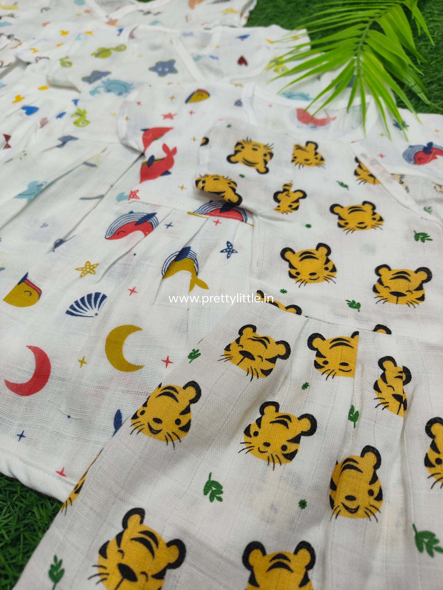 Muslin frock combo pack (best 5 dispatched)(0-8m)