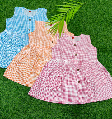 Chic & Comfy Checkered apple Pocket Dress – Stylish & Playful!" ( Best 3 dispatched)