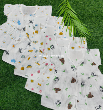 (Any 5) Combo Pack of Muslin soft Frocks for Babies