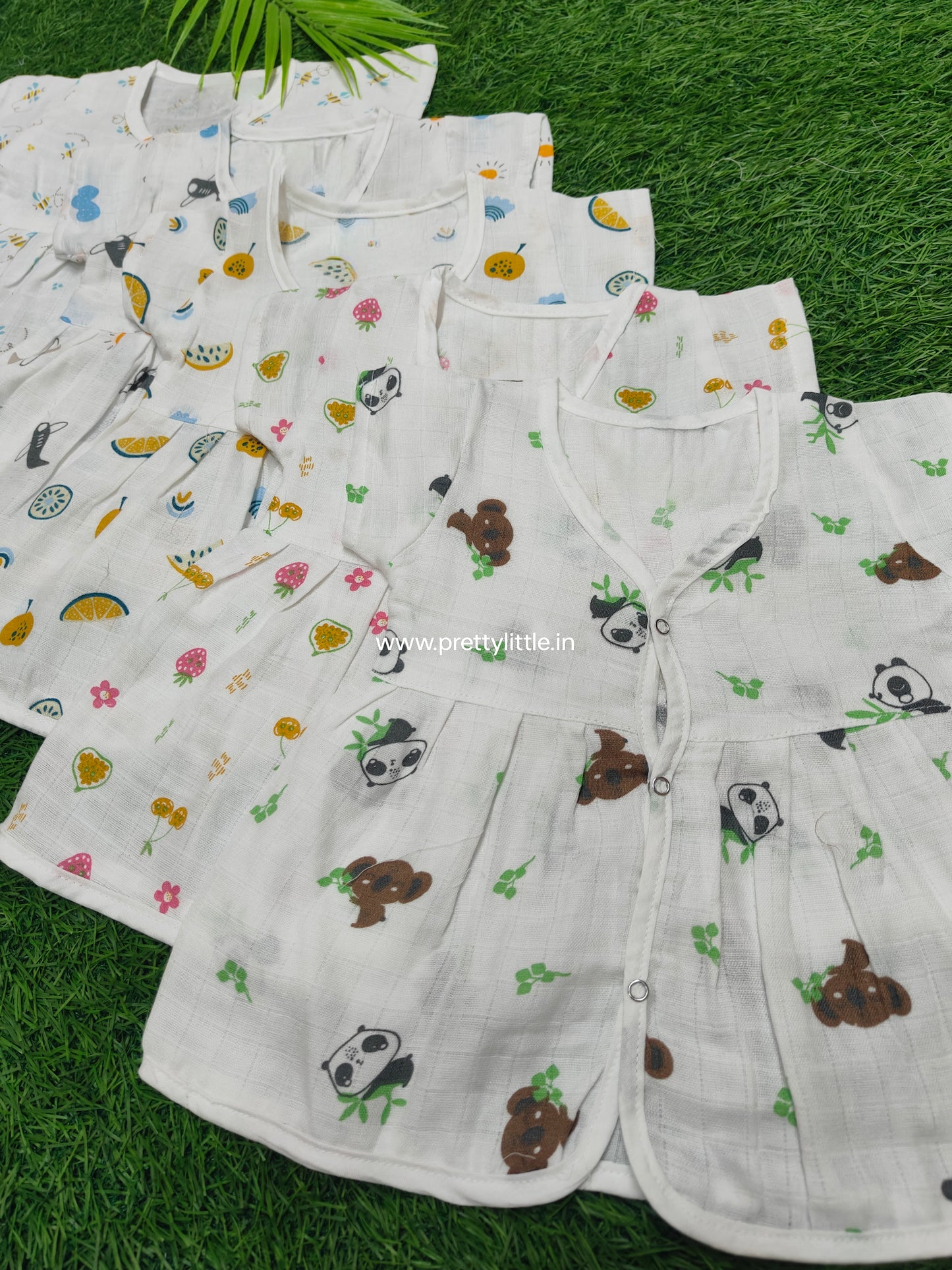 (Any 5) Combo Pack of Muslin soft Frocks for Babies
