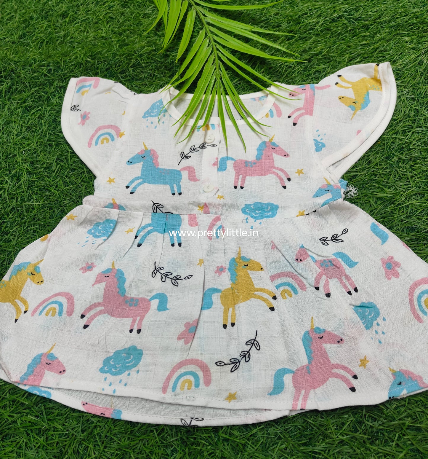 Butterfly muslin cute frock combo pack (0-6m)