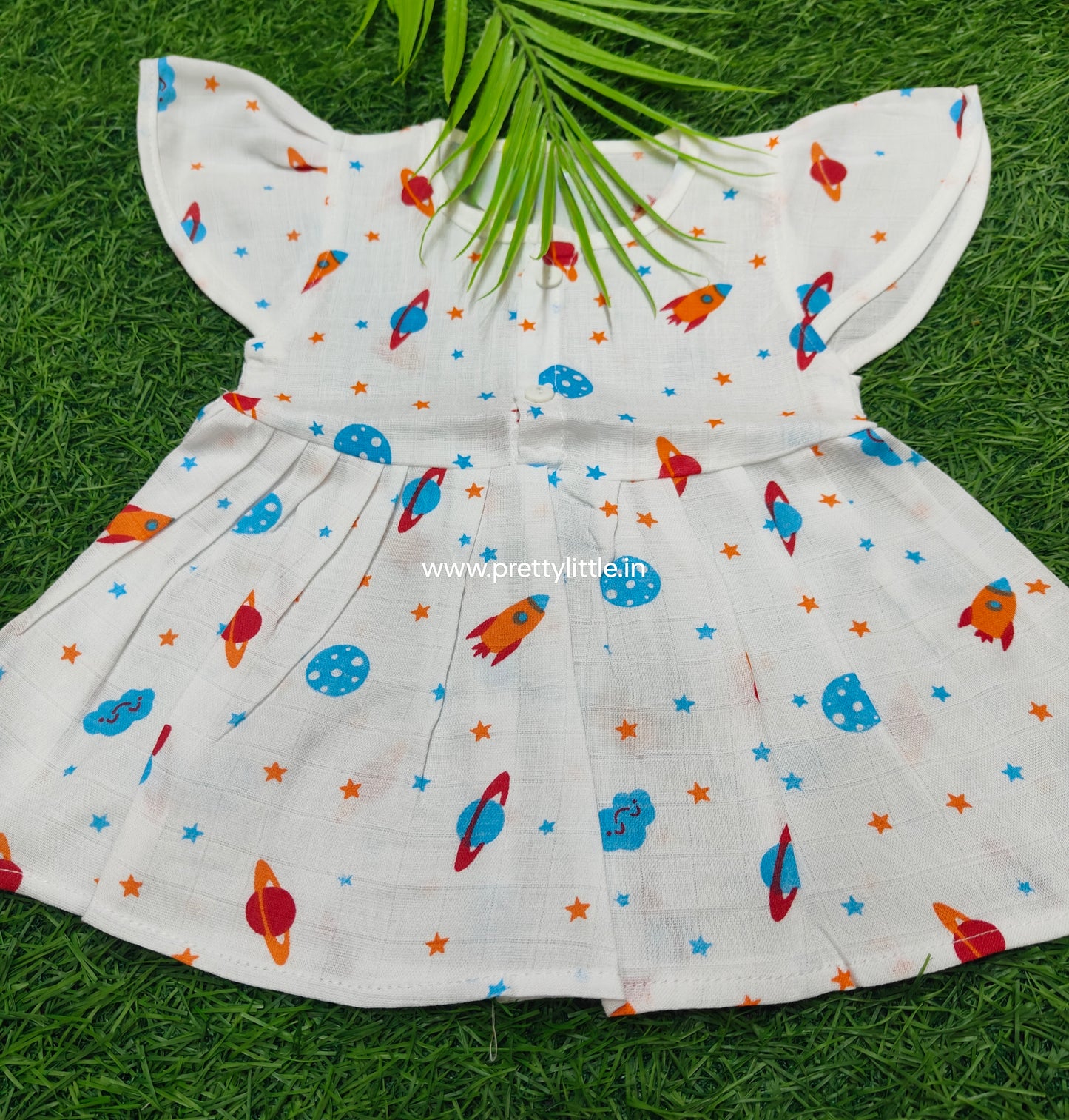 Butterfly muslin cute frock combo pack (0-6m)