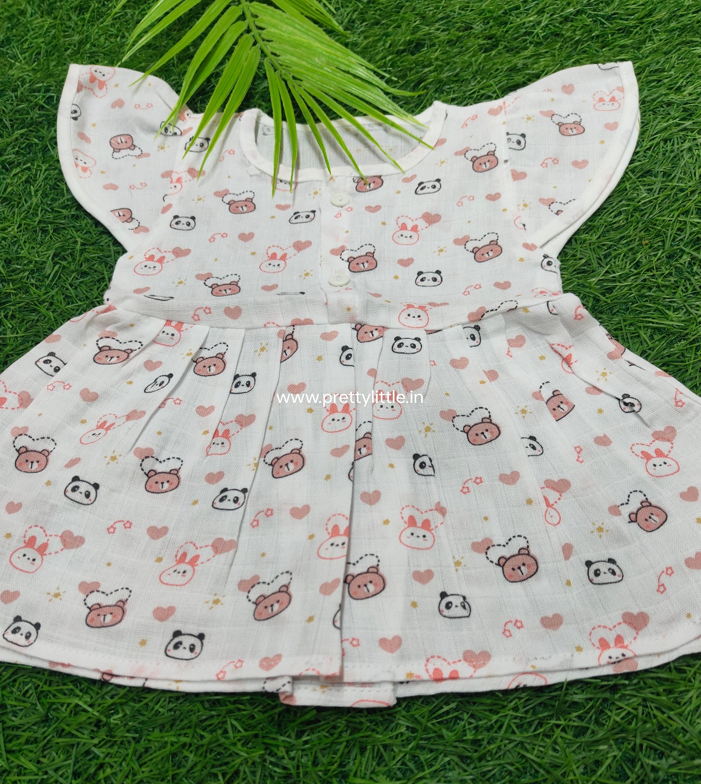 Butterfly muslin cute frock combo pack (0-6m)