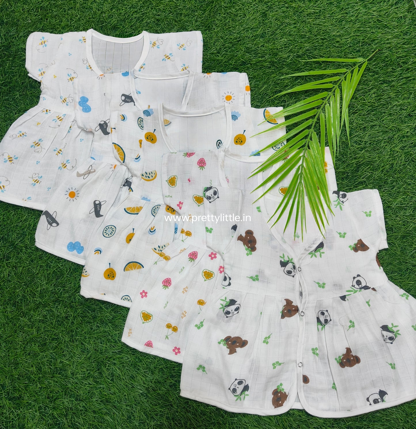 (Any 5) Combo Pack of Muslin soft Frocks for Babies