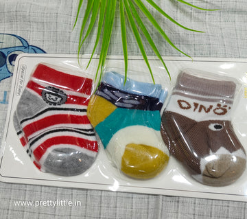 Newborn Baby Socks  Set (0-6 Months) - Pack of 3 Soft and Stylish Socks Pairs