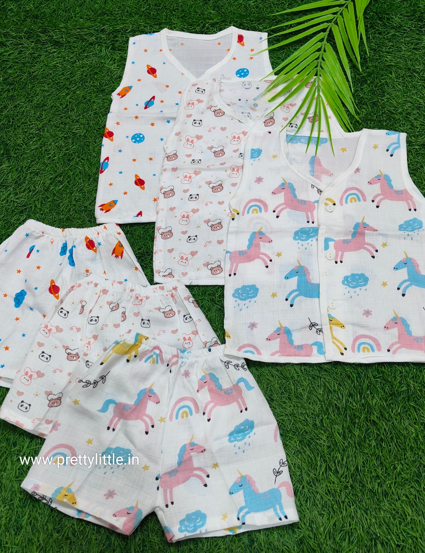 Premium Muslin jabla with trouser set ( pack of 3) ( best combo dispatched)