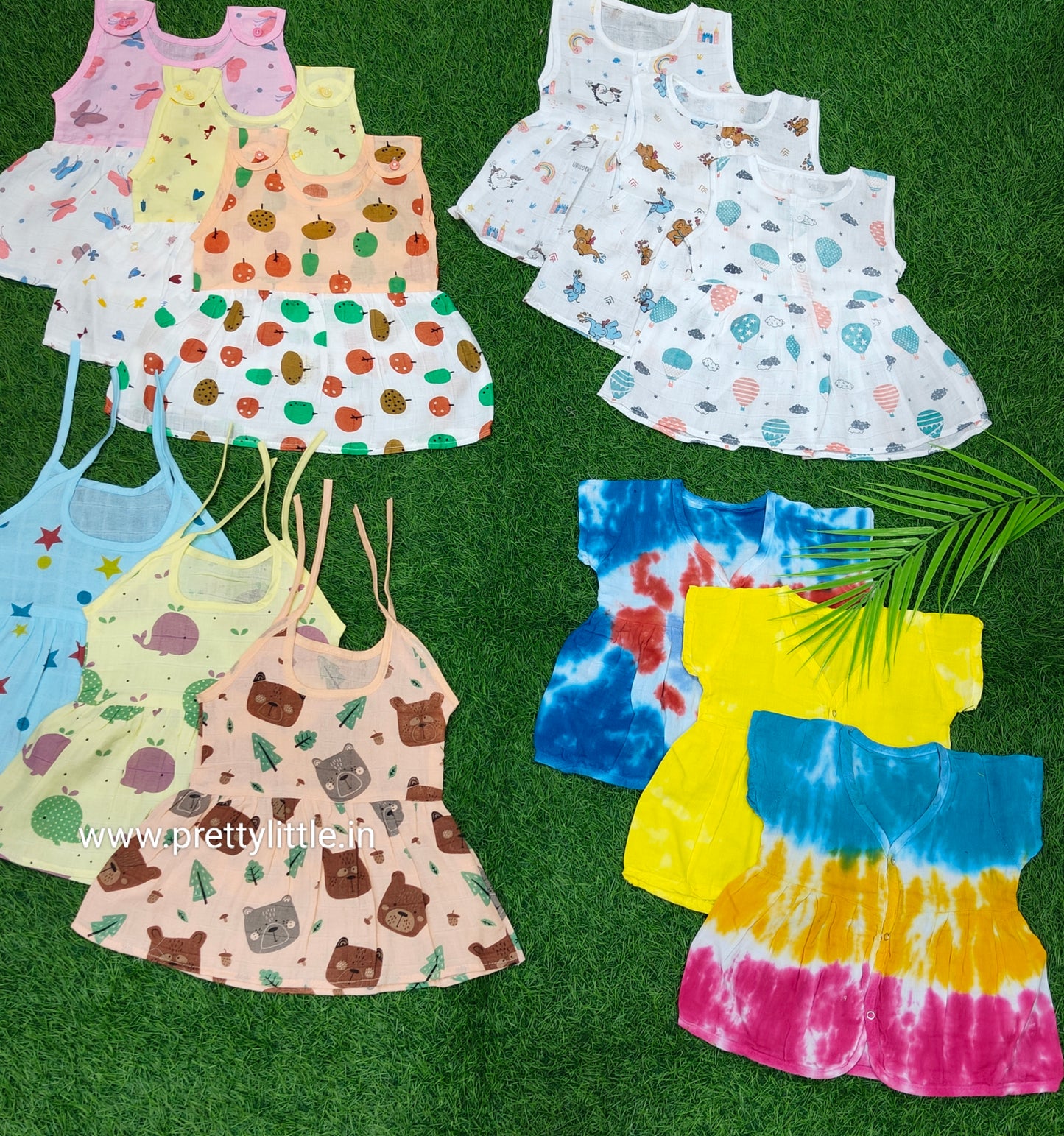 Muslin Dreamland – Pack of 12 Baby Frocks (0-6M)(best 12 dispatched)