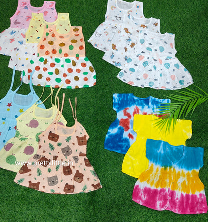 Muslin Dreamland – Pack of 12 Baby Frocks (0-6M)(best 12 dispatched)