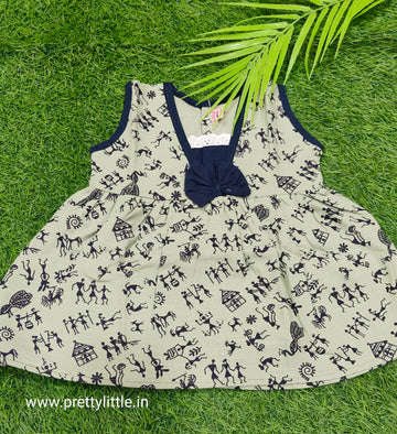 summer Cotton v neck bow Frock – Stylish & Comfortable (best 1 dispatched)