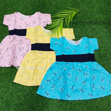 Combo summer Cotton belt model Frock – Stylish & Comfortable (best 3 dispatched)