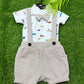 Stylish Dungri Baby Outfit with Suspenders, Bow Tie