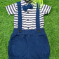 Stylish Dungri Baby Outfit with Suspenders, Bow Tie
