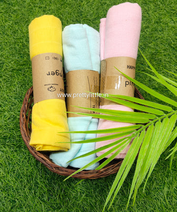 Premium Muslin Baby Towel Pack of 3 - Soft & Absorbent (Best 3 dispatched)