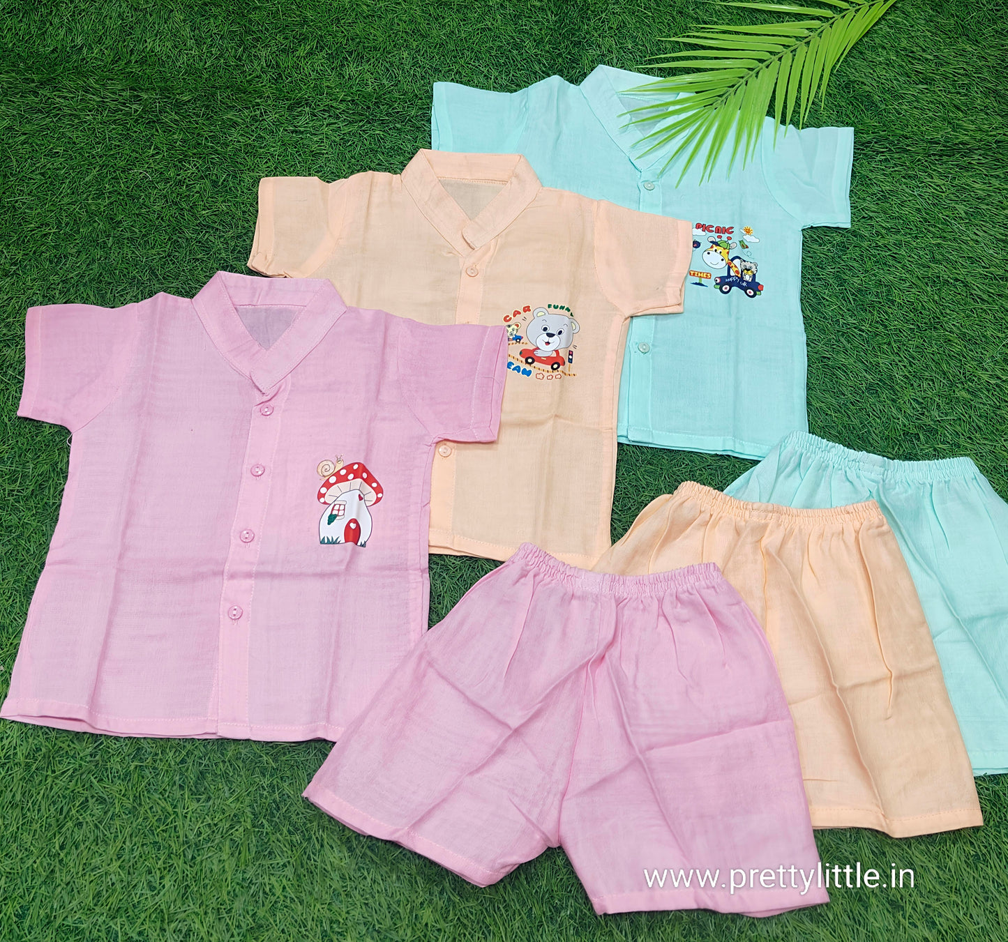 Budget-Friendly Muslin Sets – Stay Cool, Stay Cute!  (0-1 year standard size) ( Best 3 dispatched)