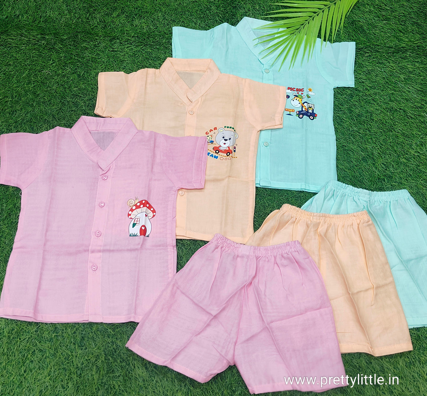 Budget-Friendly Muslin Sets – Stay Cool, Stay Cute!  (0-1 year standard size) ( Best 3 dispatched)