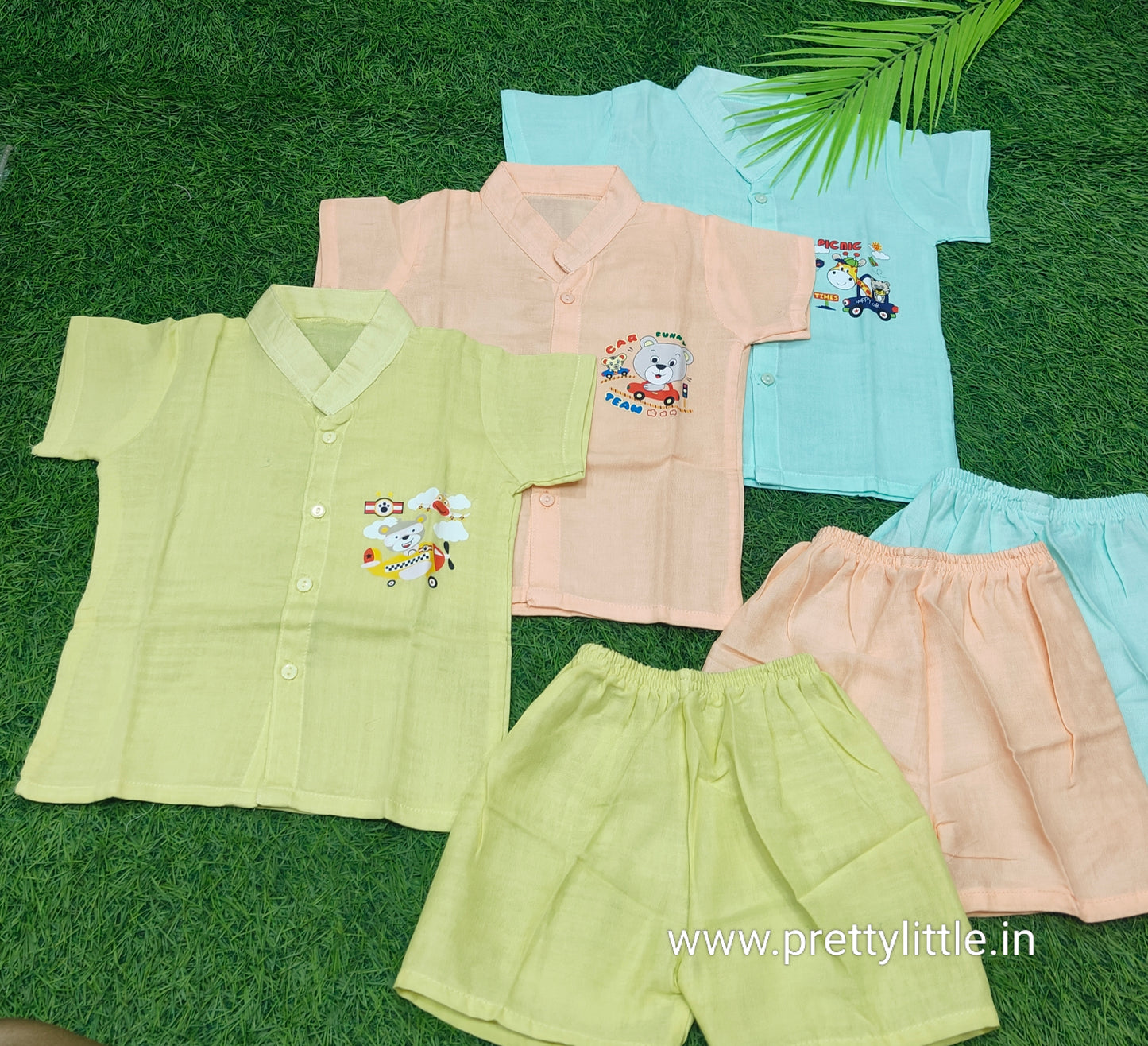 Budget-Friendly Muslin Sets – Stay Cool, Stay Cute!  (0-1 year standard size) ( Best 3 dispatched)