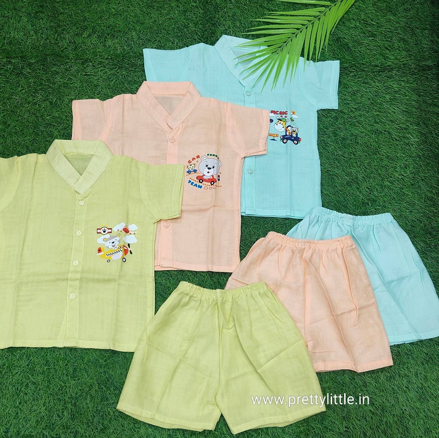 Budget-Friendly Muslin Sets – Stay Cool, Stay Cute!  (0-1 year standard size) ( Best 3 dispatched)