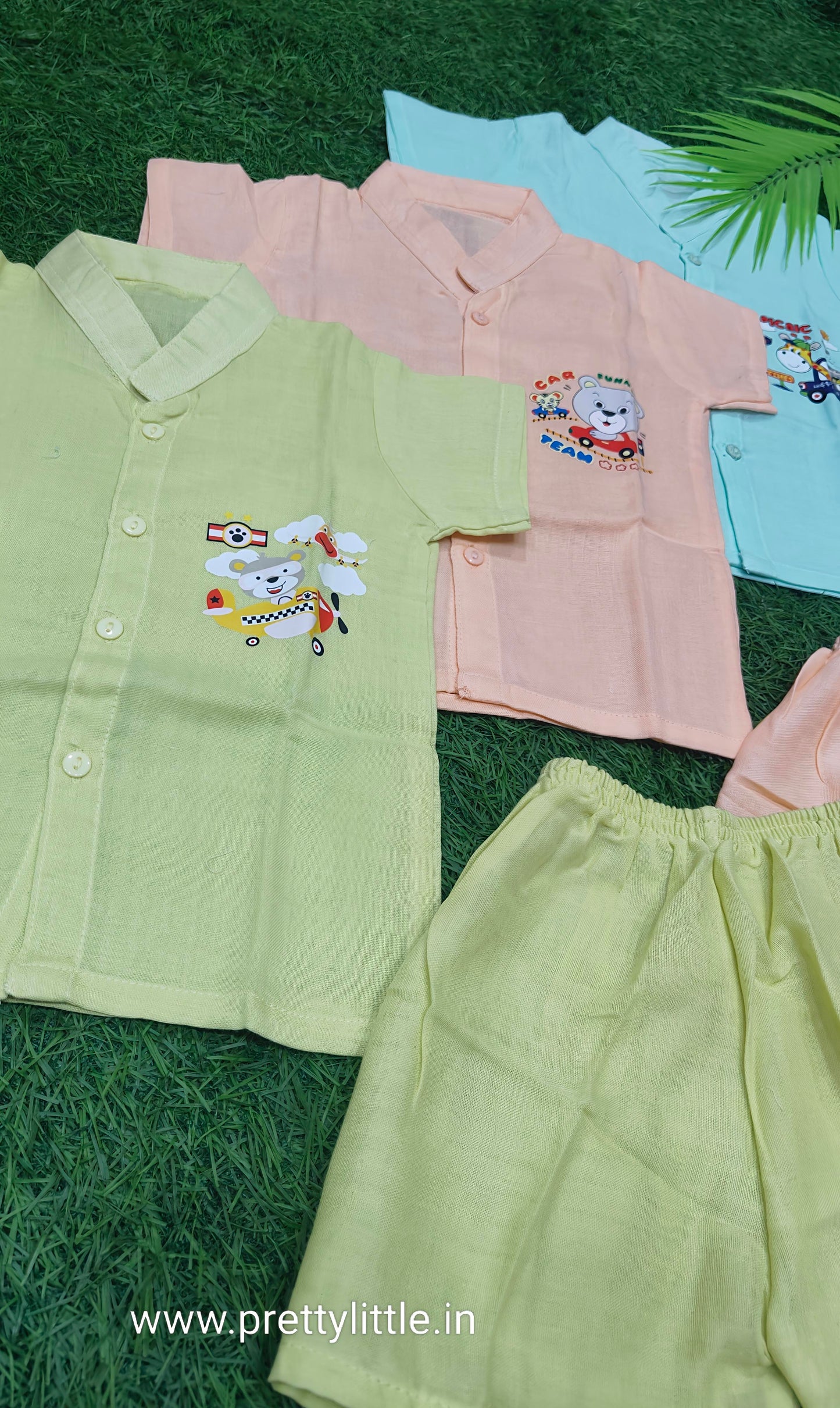 Budget-Friendly Muslin Sets – Stay Cool, Stay Cute!  (0-1 year standard size) ( Best 3 dispatched)