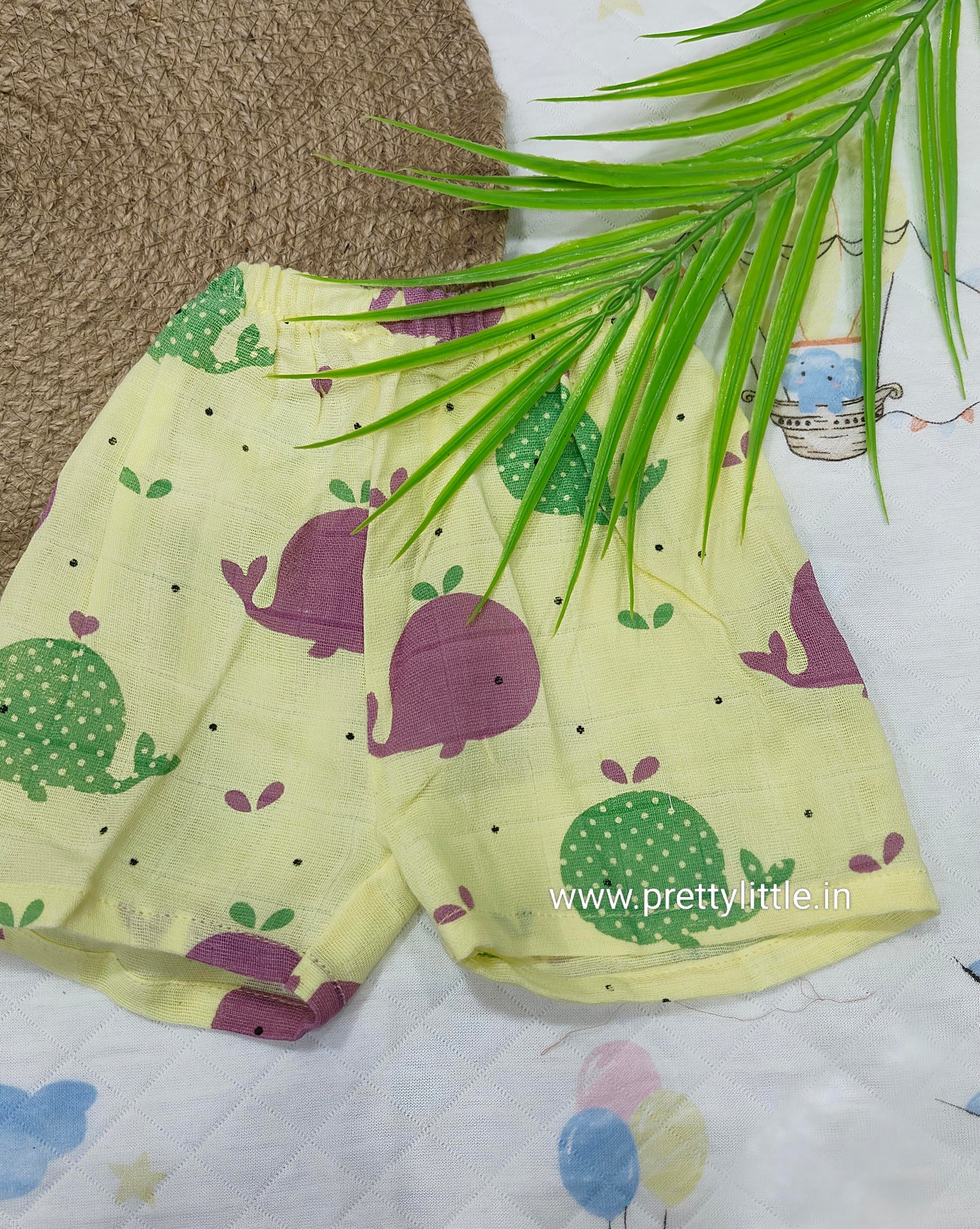 Muslin Cotton Shorts Combo – Set of 4 Soft & Breathable Baby Trousers